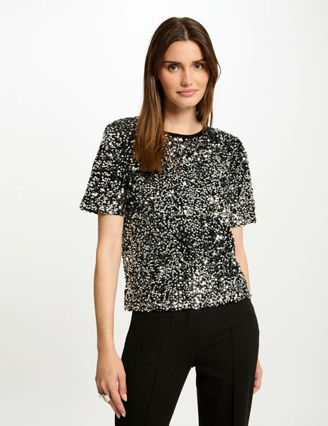 Blusa lantejoulas prata