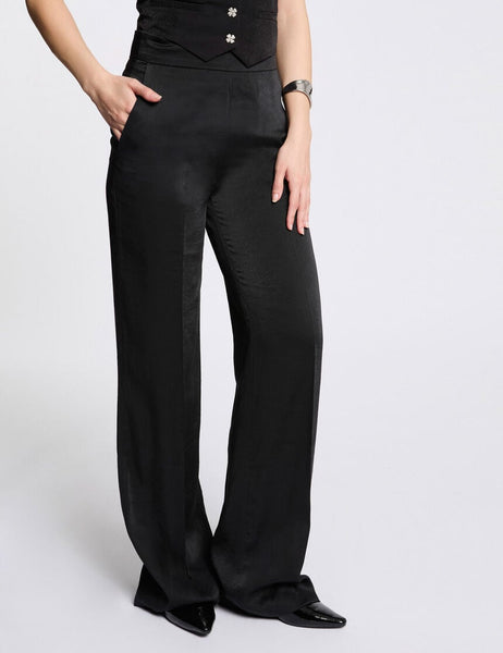 Calças pantalonas preto Morgan