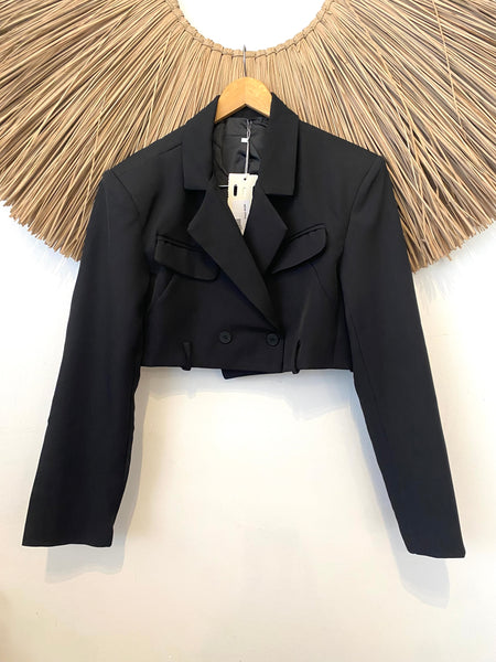 Blazer crop preto