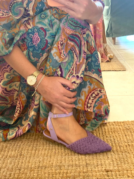 Sandália fibras naturais purple Cubanas