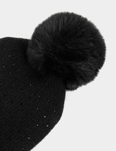 Carregar imagem no visualizador da galeria, Gorro de malha com Pom pom preto MORGAN
